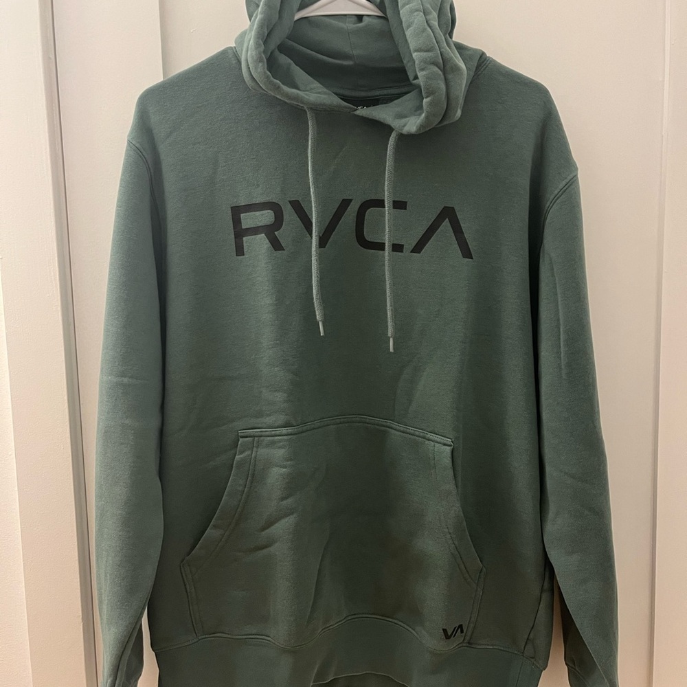 RVCA Green Hoodie Pullover with Logo